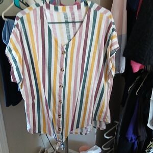 Striped Button-Up Shirt
